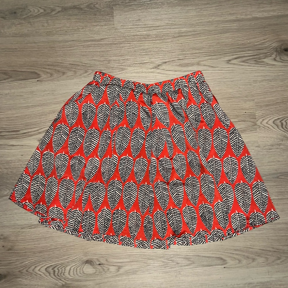 Maison Jules Bold Print Mini Skirt Size S Side Zip
